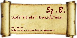 Szánthó Benjámin névjegykártya