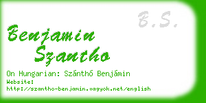 benjamin szantho business card